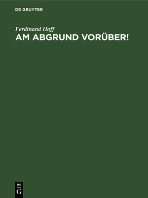 cover image of Am Abgrund vorüber!